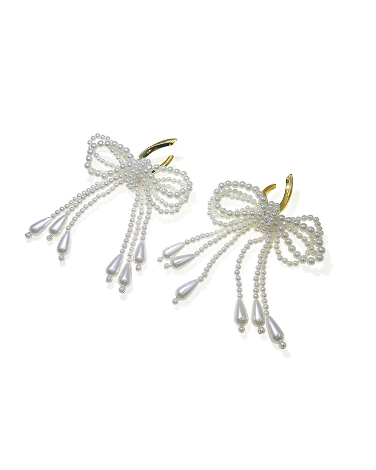 İnci Fiyonklu Sarkan Damla Küpeler