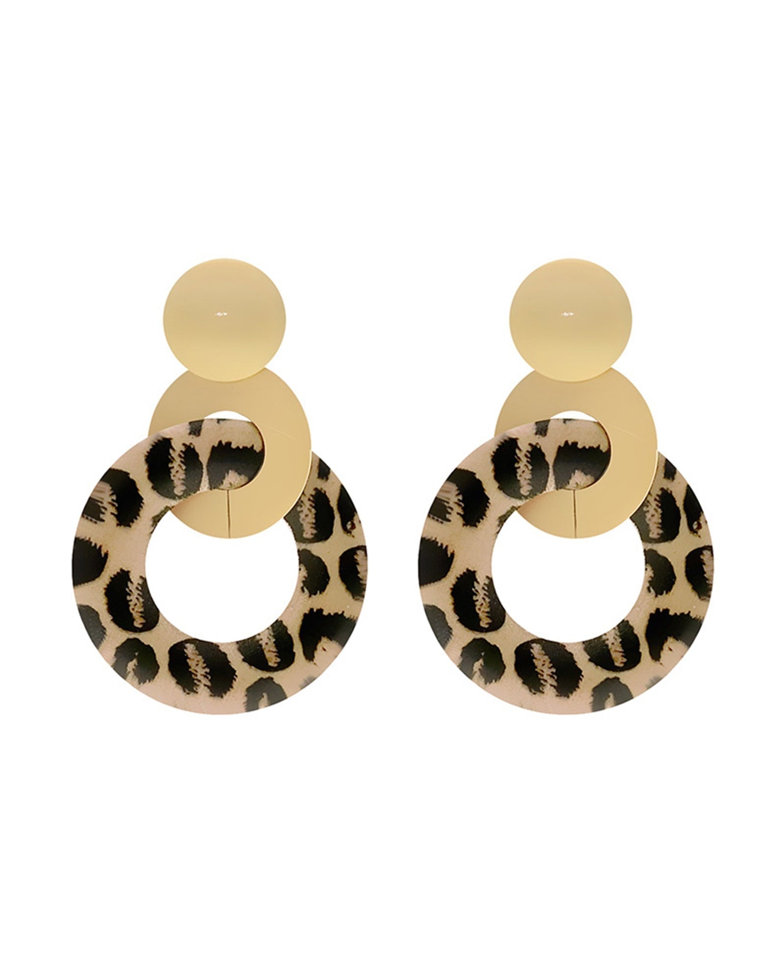 Leopar Sarkan Damla Halka Küpeler