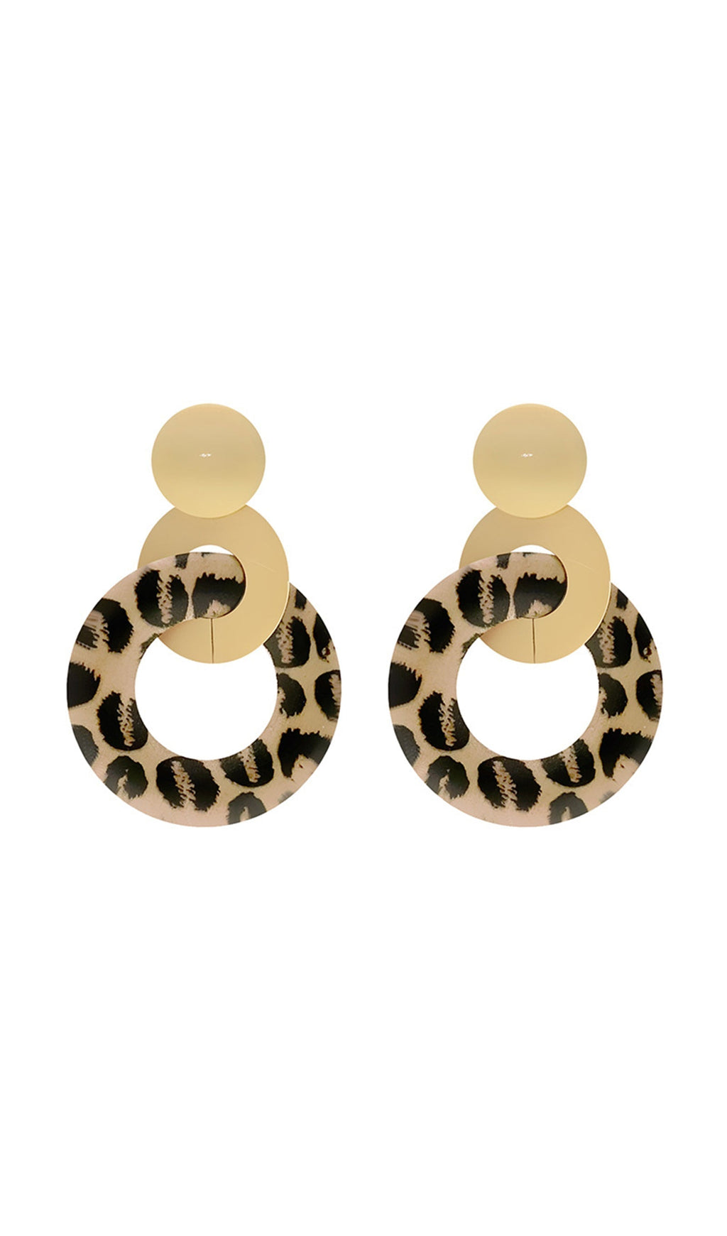 Leopar Sarkan Damla Halka Küpeler
