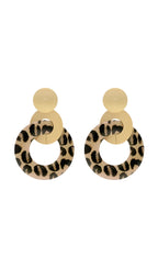 Leopar Sarkan Damla Halka Küpeler