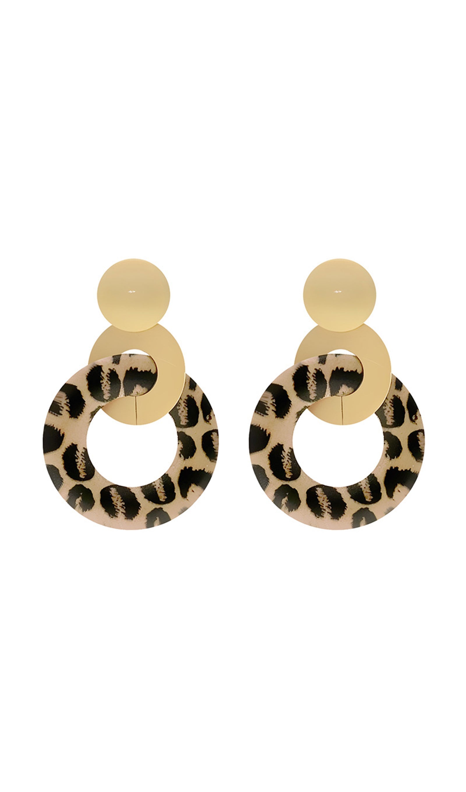 Leopar Sarkan Damla Halka Küpeler