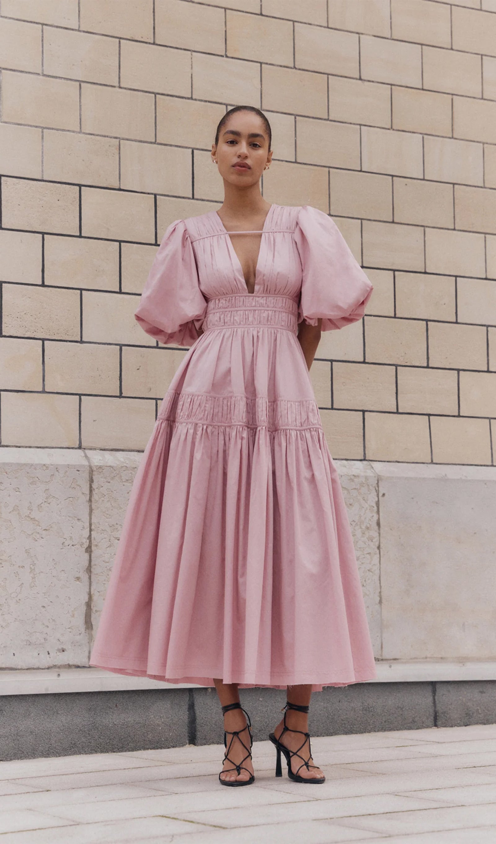 Fallingwater Fırfırlı Midi Elbise