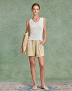 Beyaz V Yaka İnce Tank Top