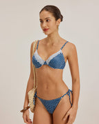 Mavi Polka Dot Balenli Bikini Takımı