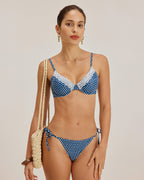 Mavi Polka Dot Balenli Bikini Takımı