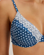 Mavi Polka Dot Balenli Bikini Takımı