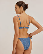 Mavi Polka Dot Balenli Bikini Takımı