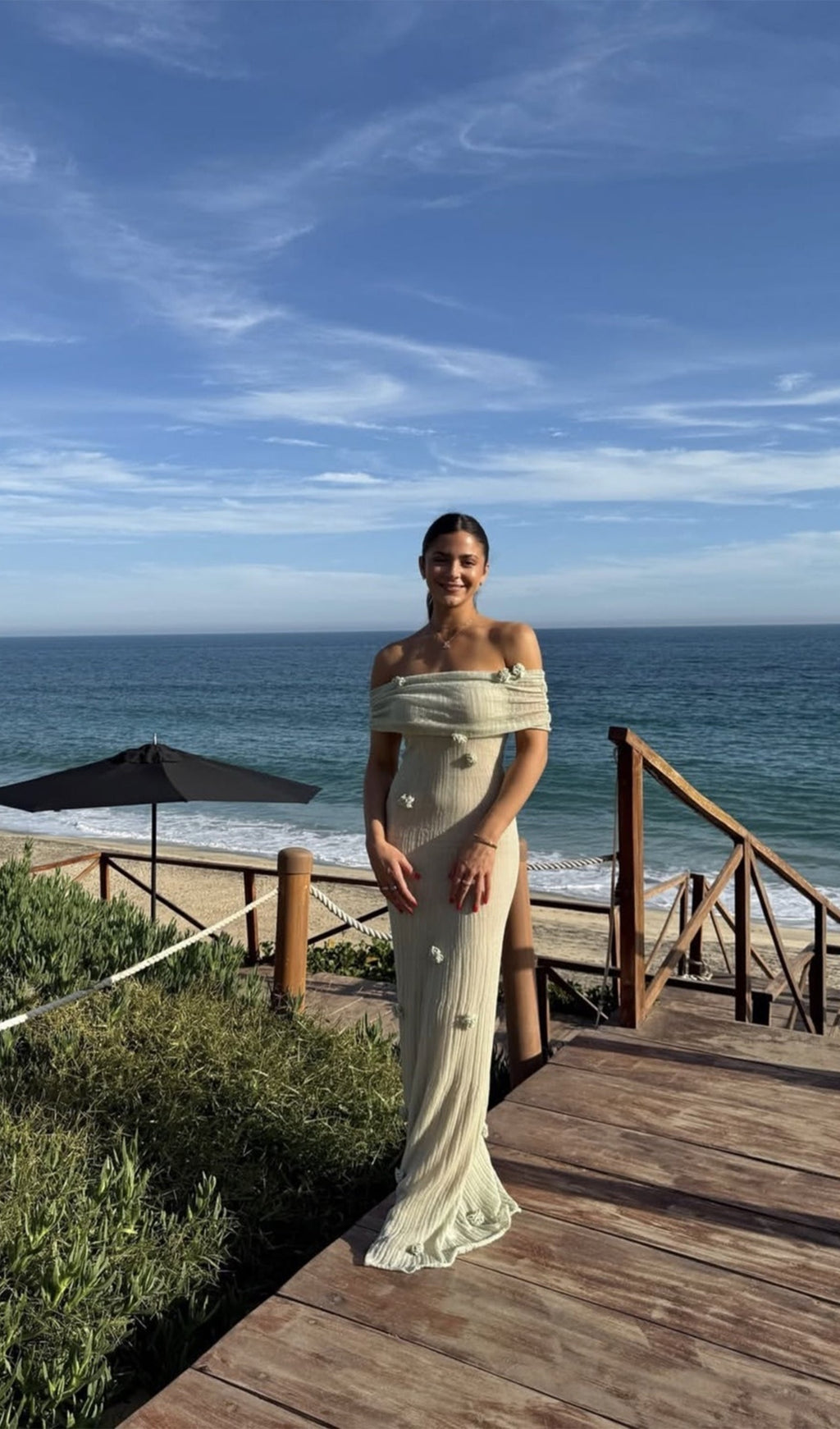 Pastel Yeşil Orkide Örgü Uzun Elbise