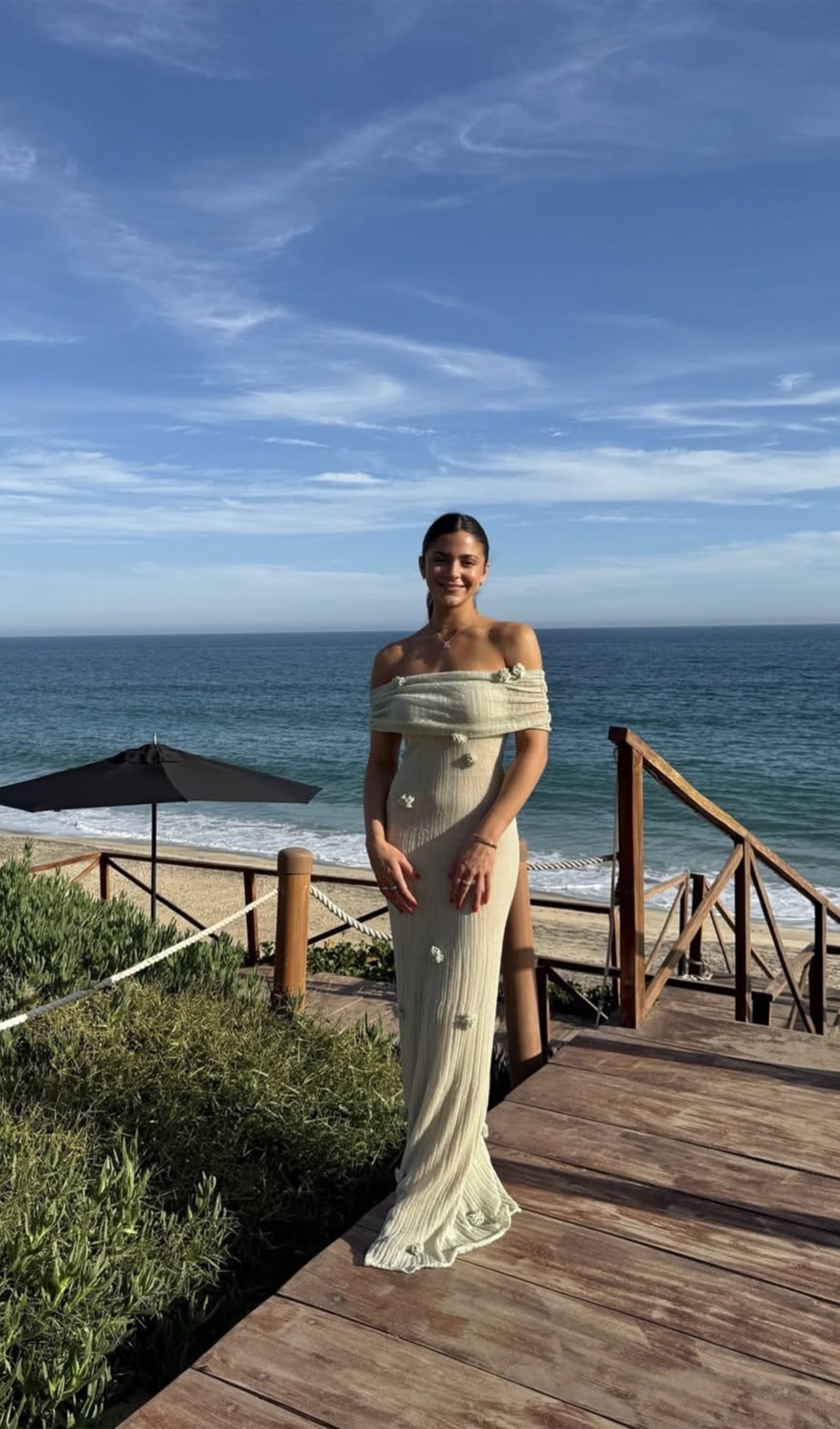 Pastel Yeşil Orkide Örgü Uzun Elbise