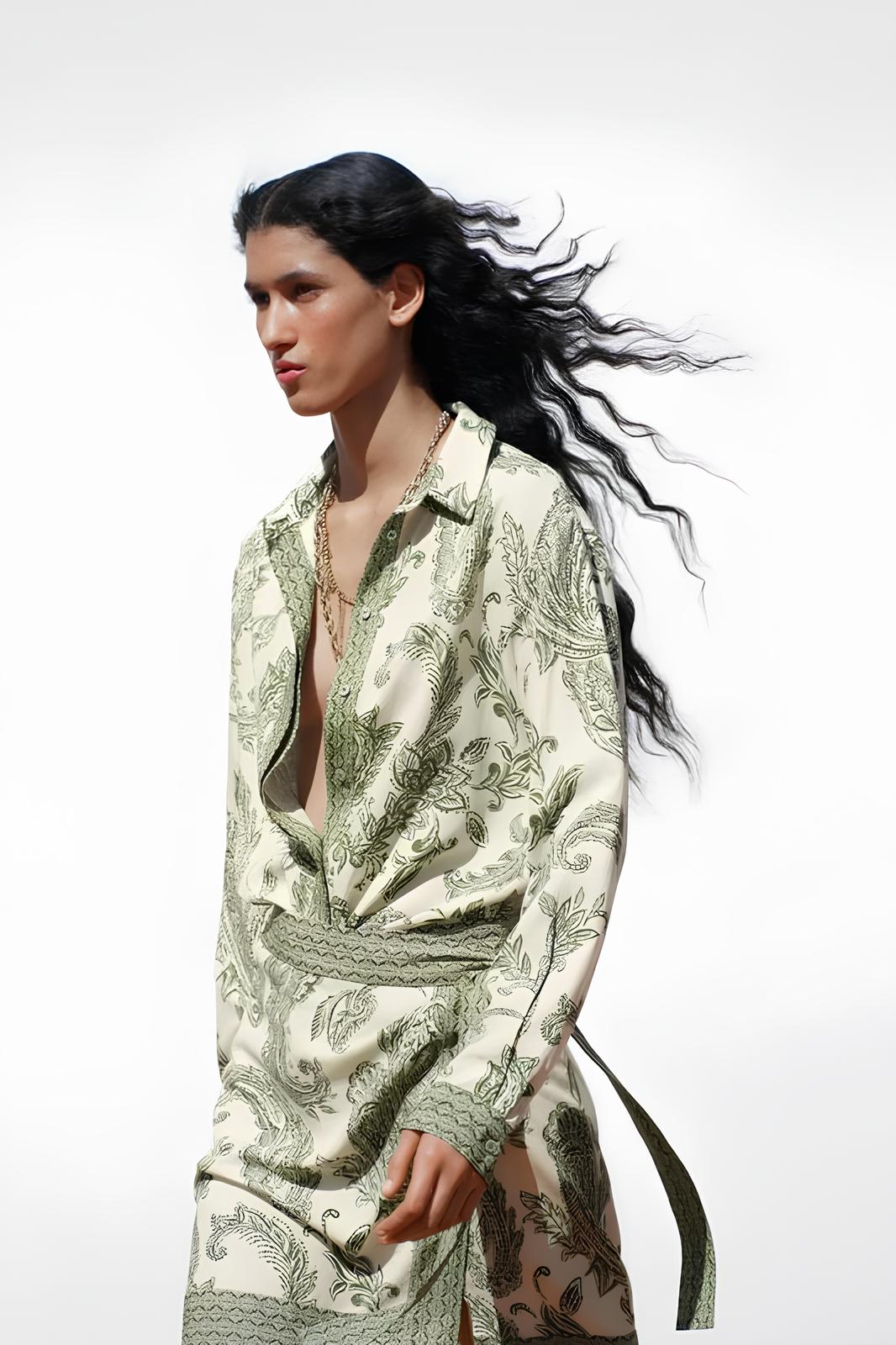 Desenli Etek - Gömlek Takım