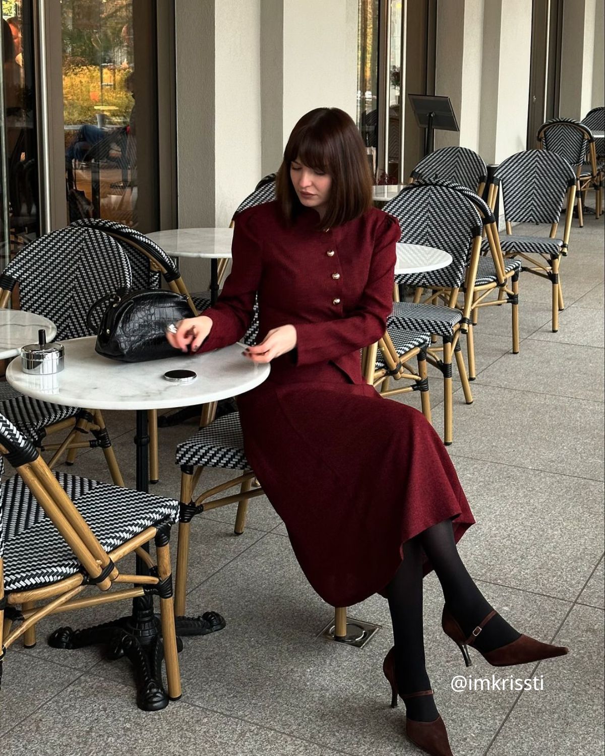 Bordo Retro Tek Sıra Düğmeli Tüvit Ceket