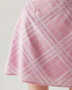 Pembe Ekose A Kesim Mini Etek