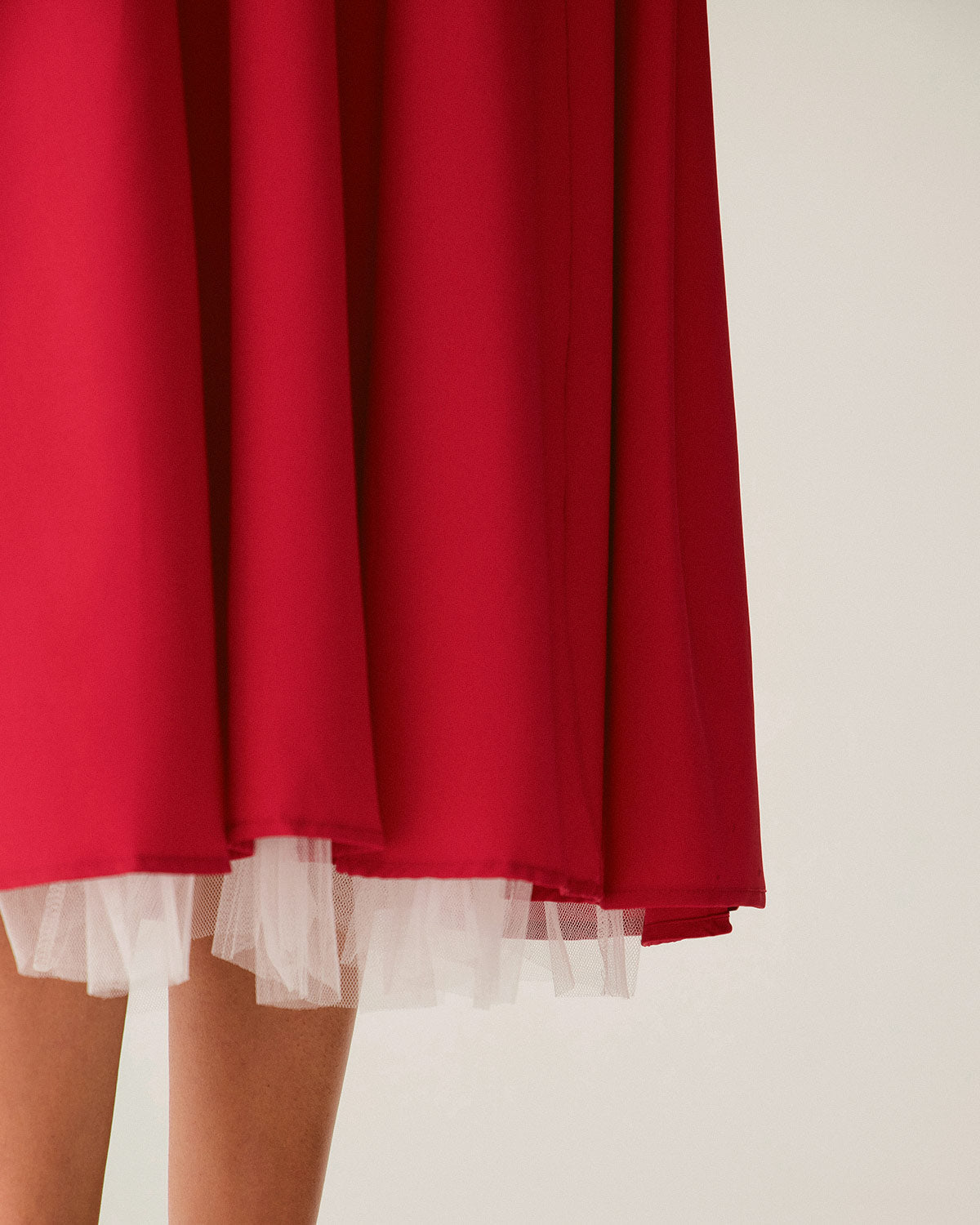 Kırmızı Kalp Yaka Slip Maxi Elbise