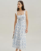 Beyaz Çiçekli Büzgülü Atlet