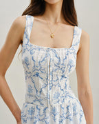 Beyaz Çiçekli Büzgülü Atlet