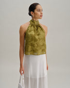 Yeşil Çiçekli Kaplumbağa Yakalı Atlet