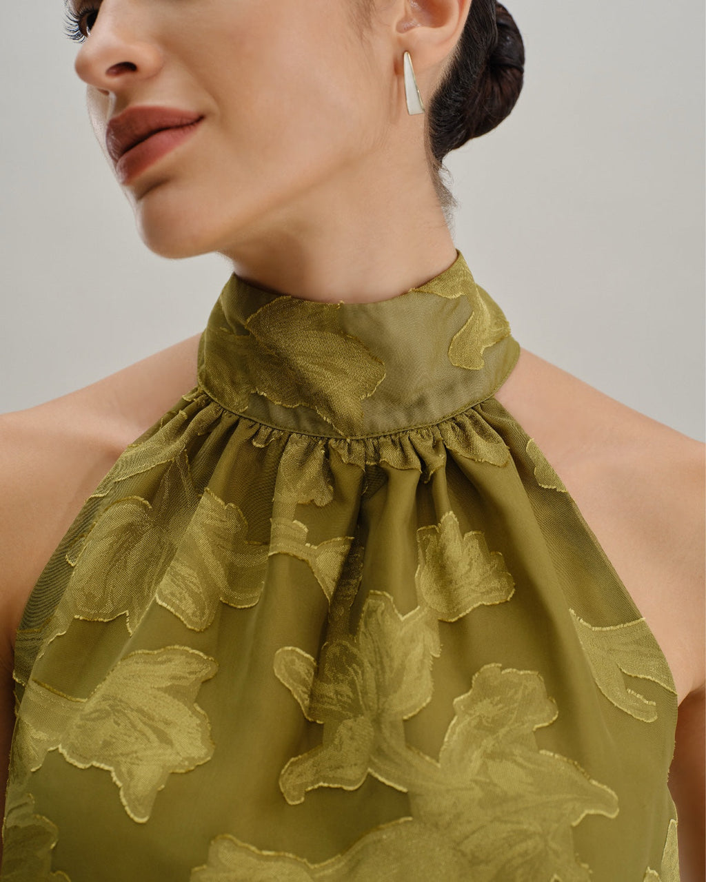 Yeşil Çiçekli Kaplumbağa Yakalı Atlet