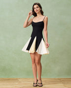 Kontrast Slip Mini Elbise