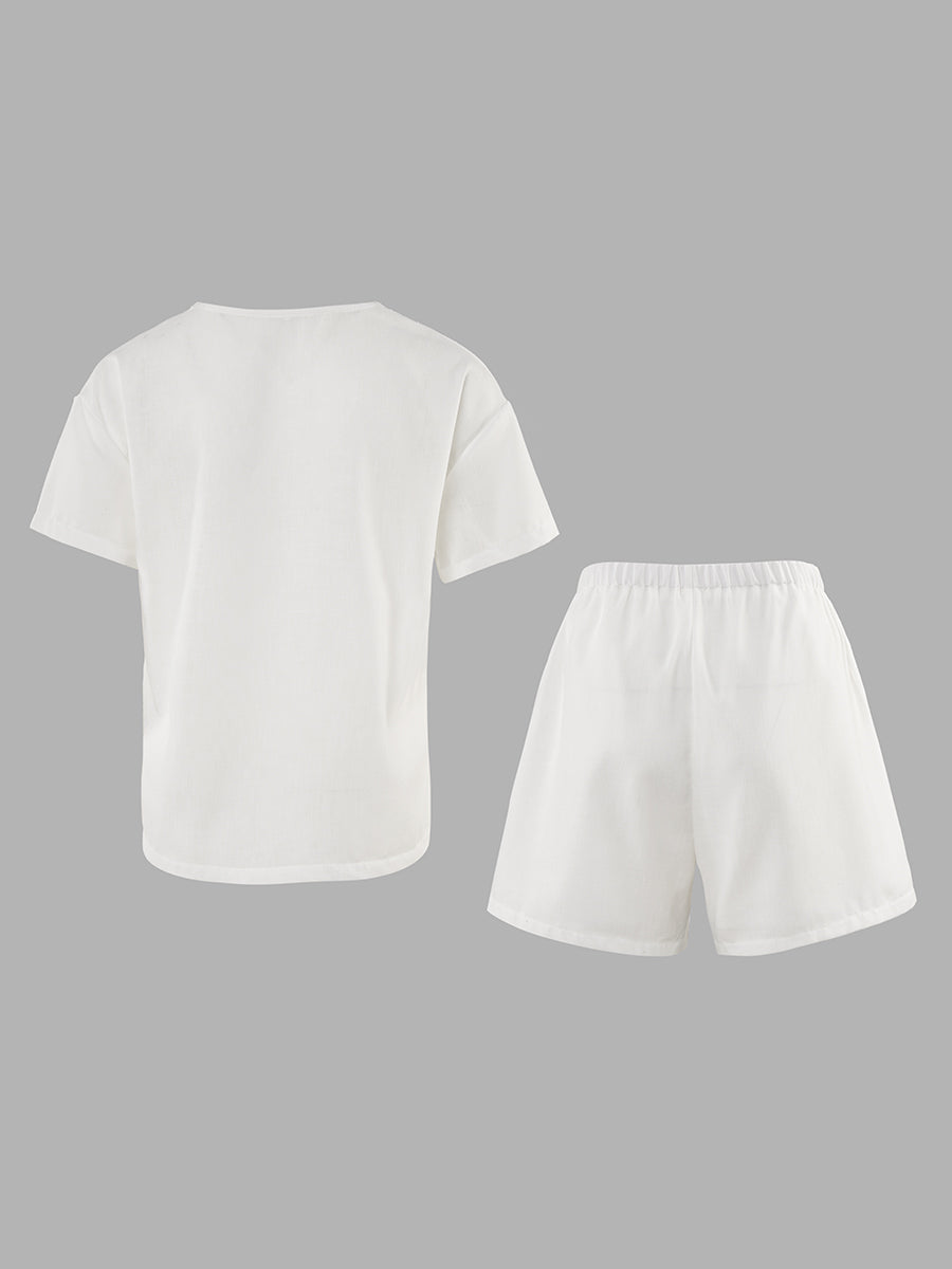 Bağlamalı Şort Takımı