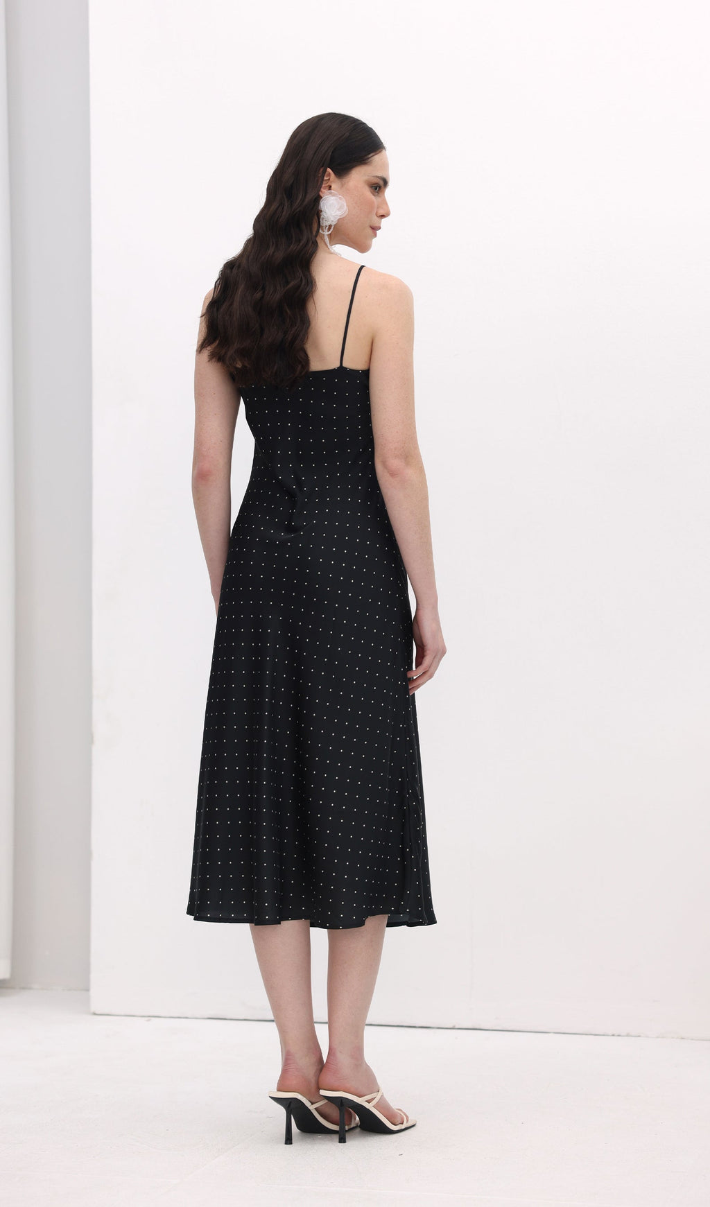Polka Dot Slip Midi Elbise