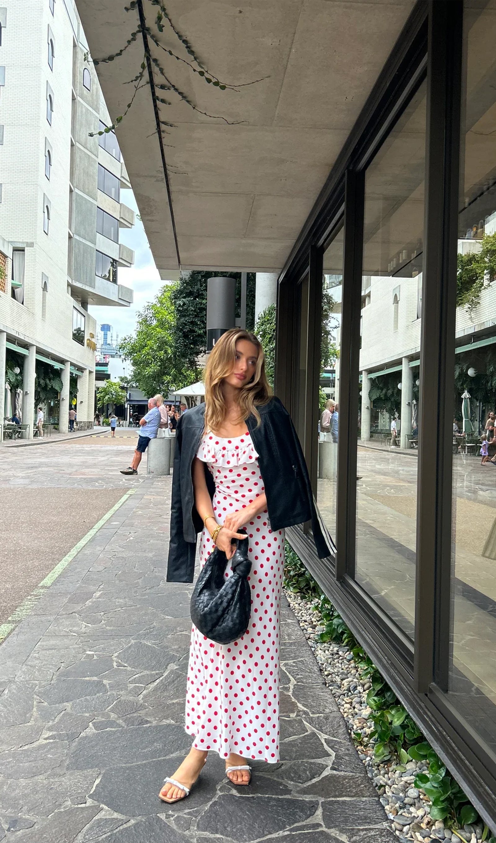 Polka Dot Uzun Elbise