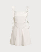 Kare Yaka Slip Mini Elbise