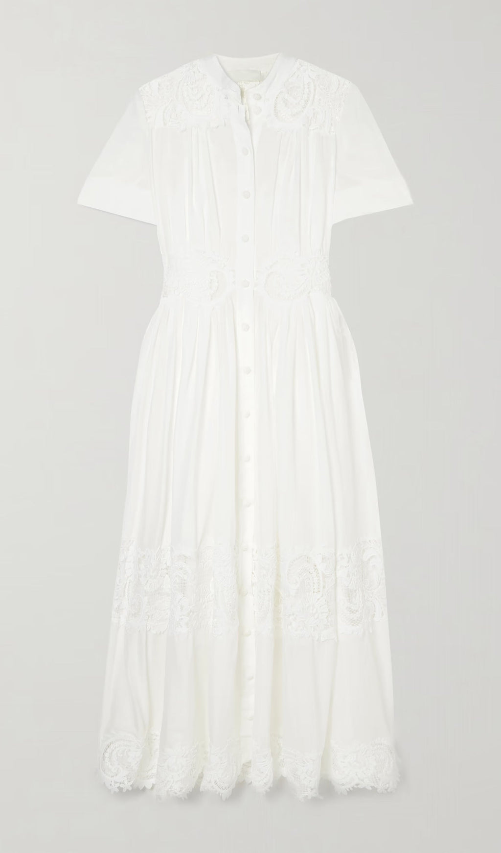 Dantel Kenarlı Pamuklu Tül Midi Elbise