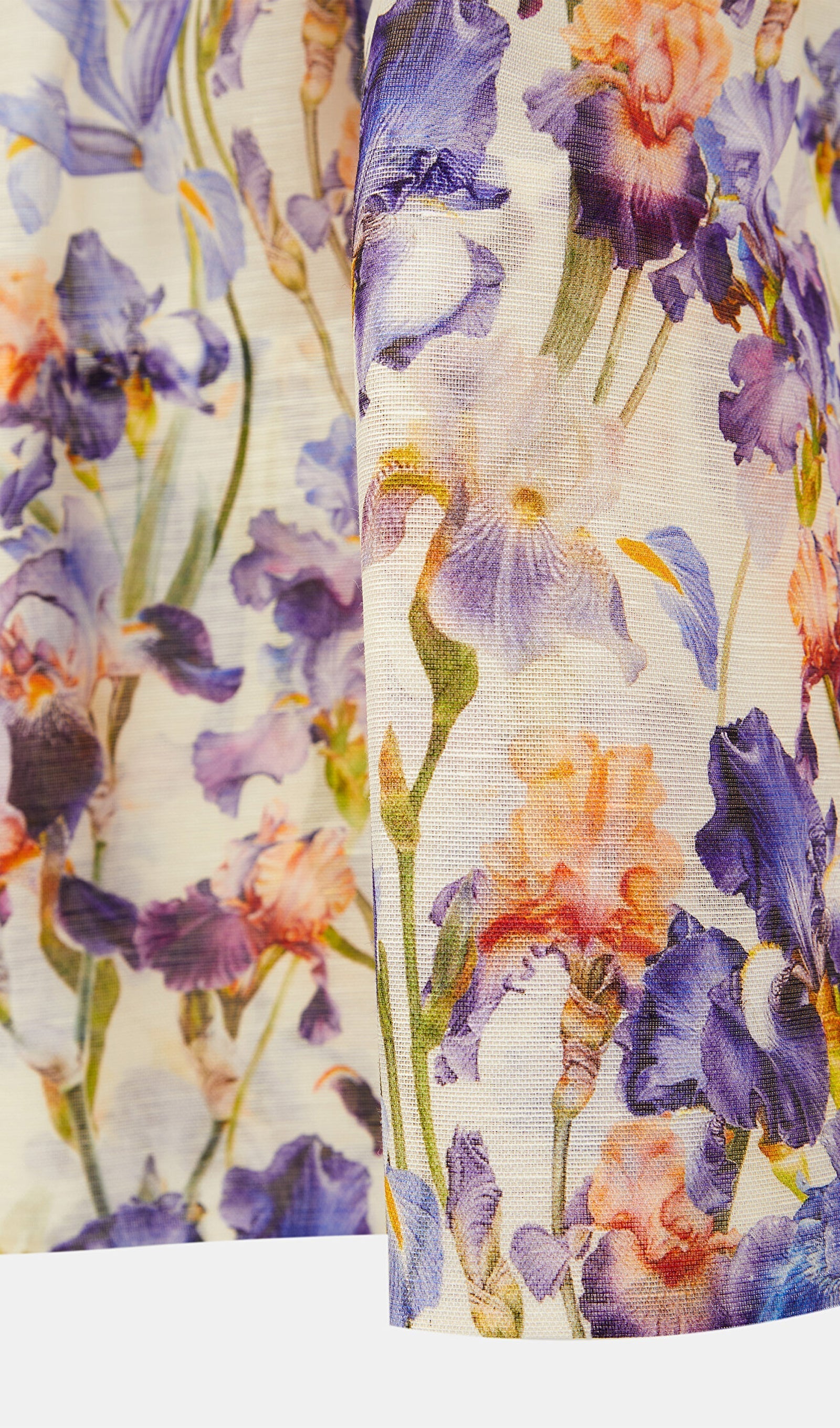 Çiçek Desenli Keten Ve İpek Mini Elbise