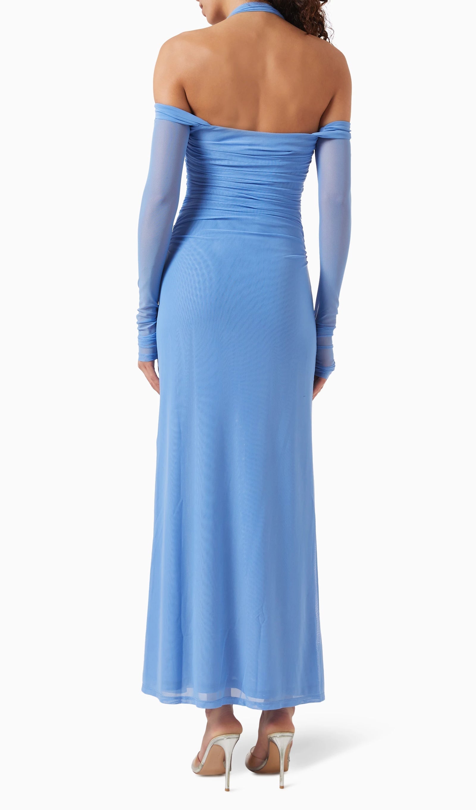 Halter File Uzun Elbise