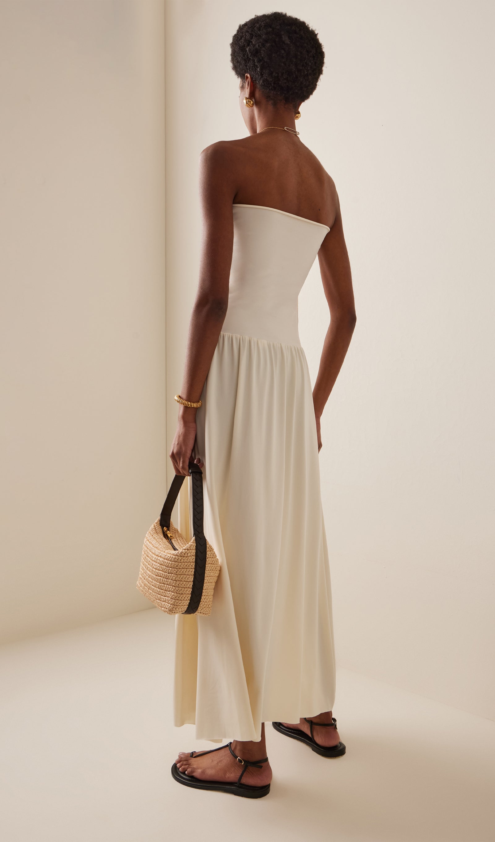 Tüp Jersey Örtülü Uzun Elbise