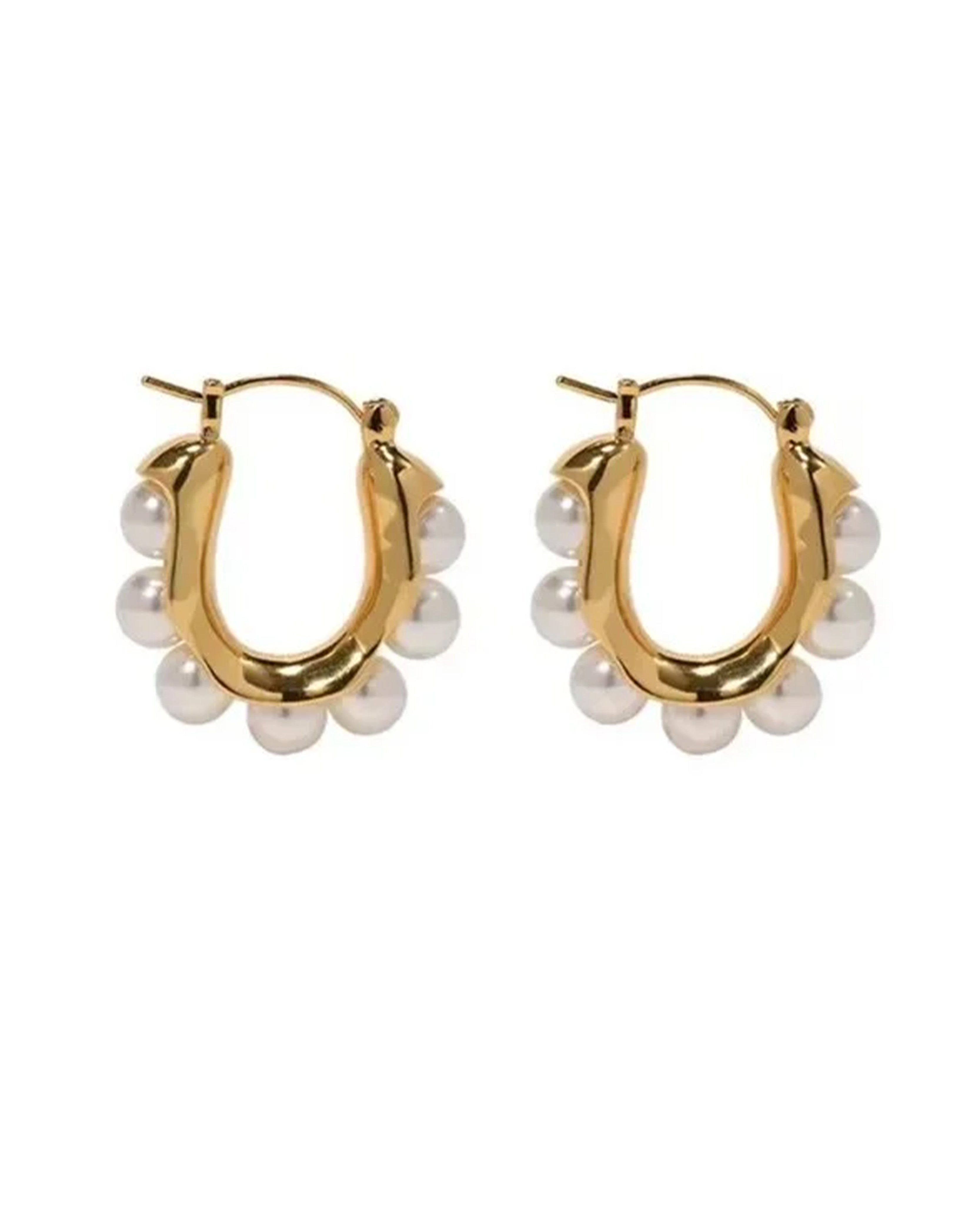 Vintage İnci Halka Küpeler