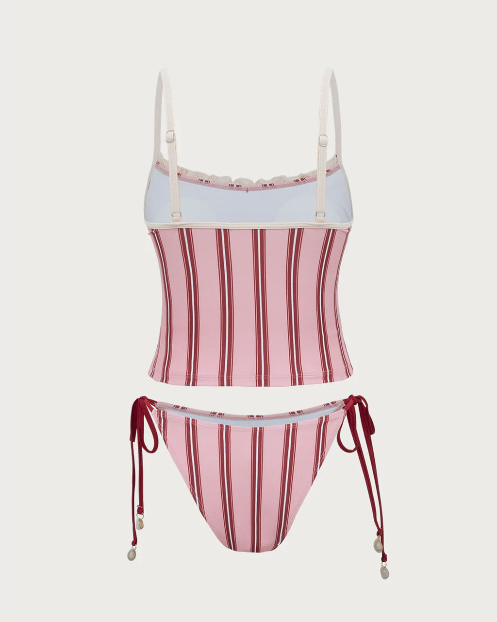 Pembe Çizgili Tankini Mayo