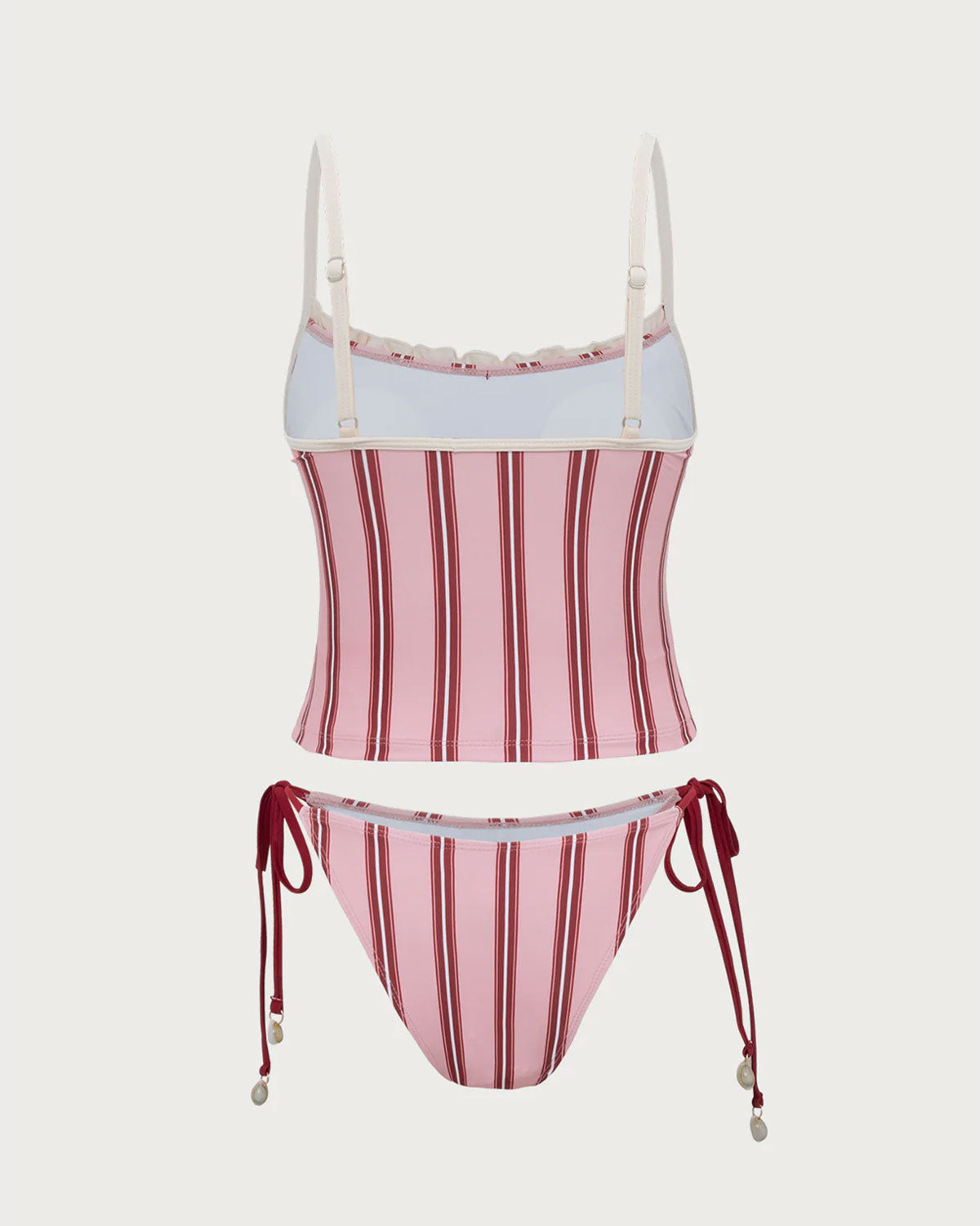 Pembe Çizgili Tankini Mayo