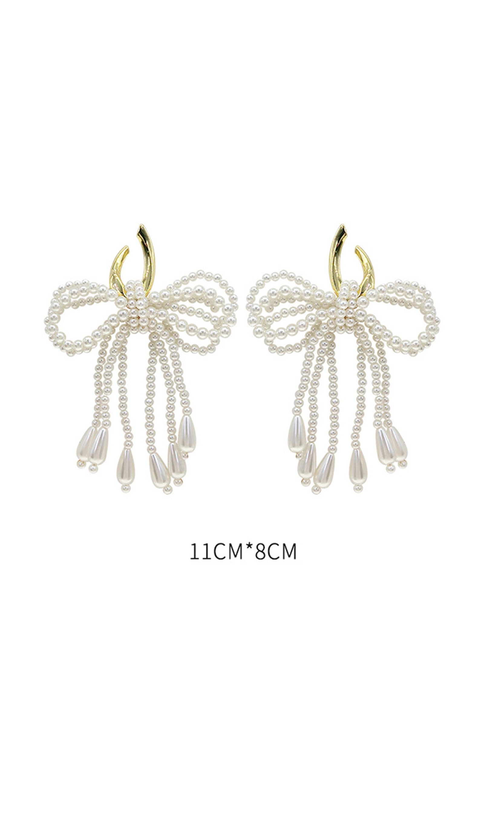 İnci Fiyonklu Sarkan Damla Küpeler