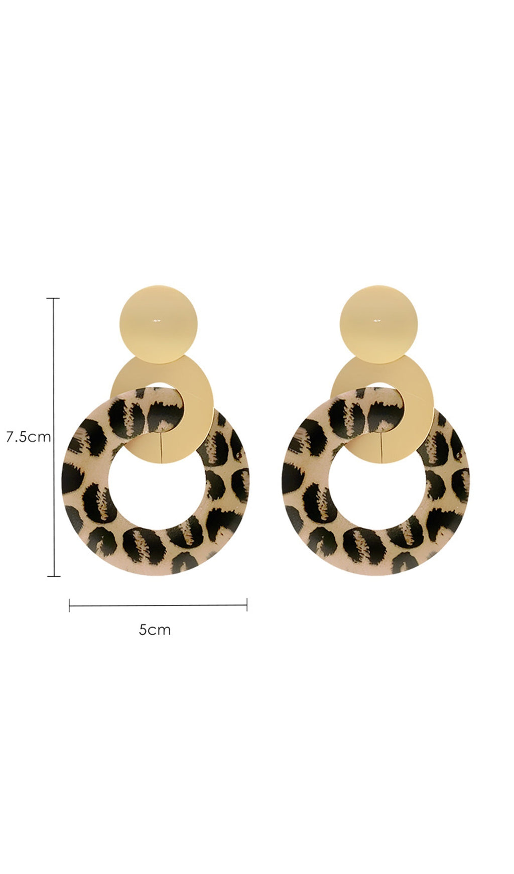 Leopar Sarkan Damla Halka Küpeler