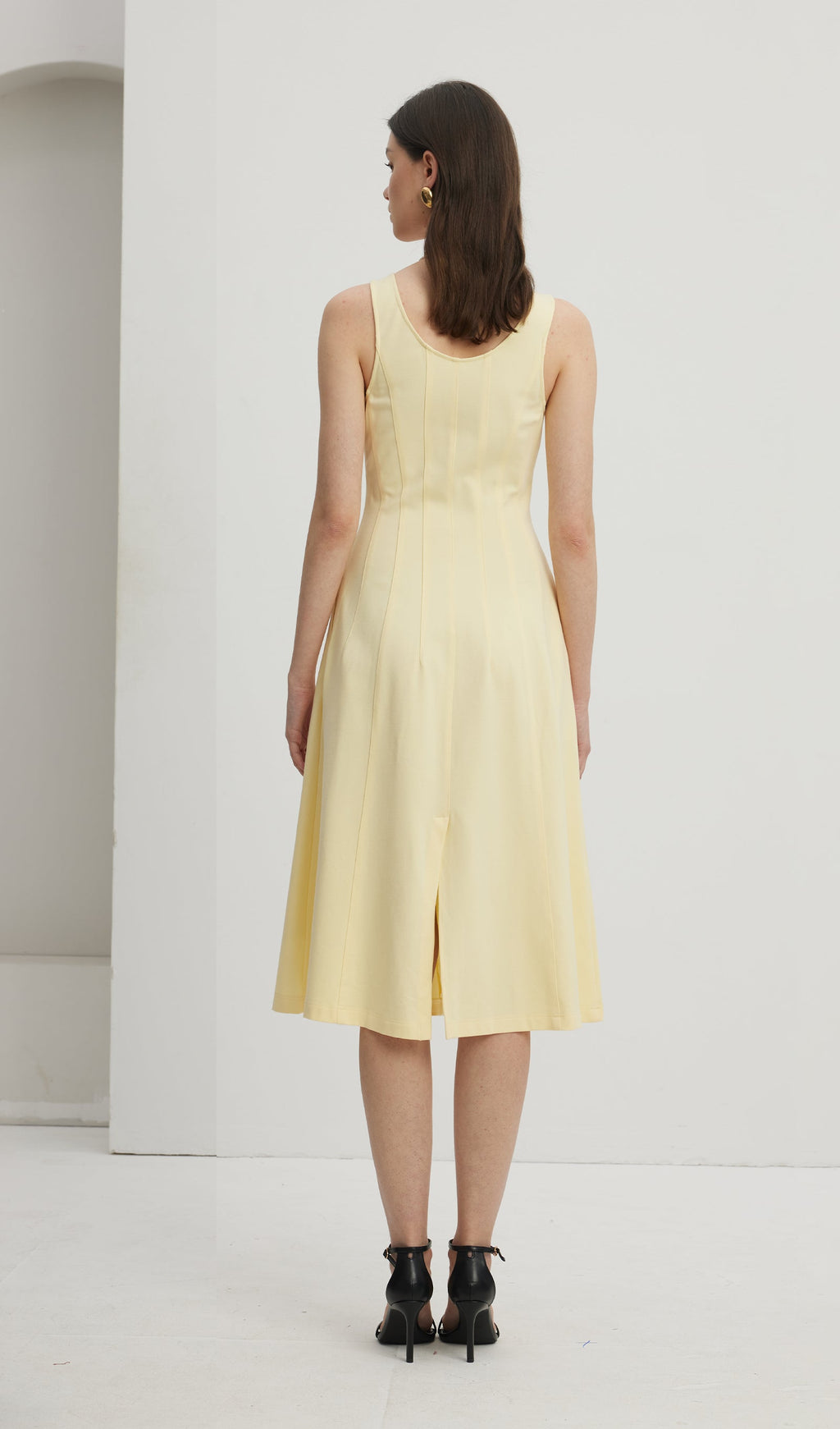 Pileli Bölünmüş Midi Elbise