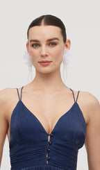 Organze Çiçek Küpeler