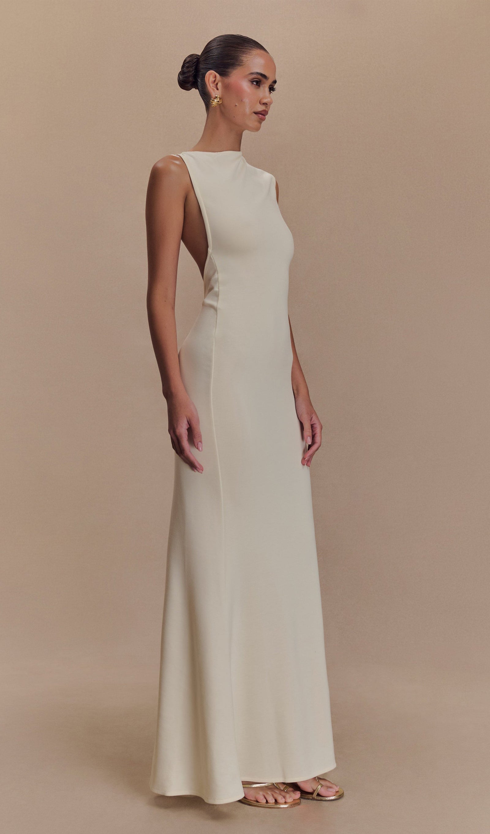 Scuba Jersey Kesimli Uzun Elbise