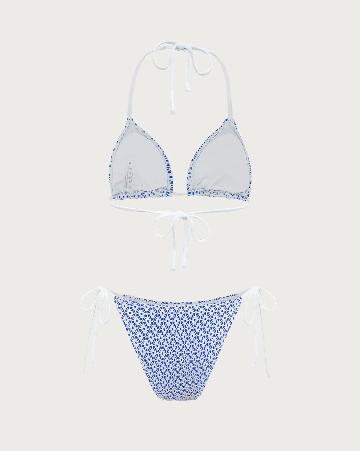Mavi Geometrik Üçgen İpli Bikini Takımı