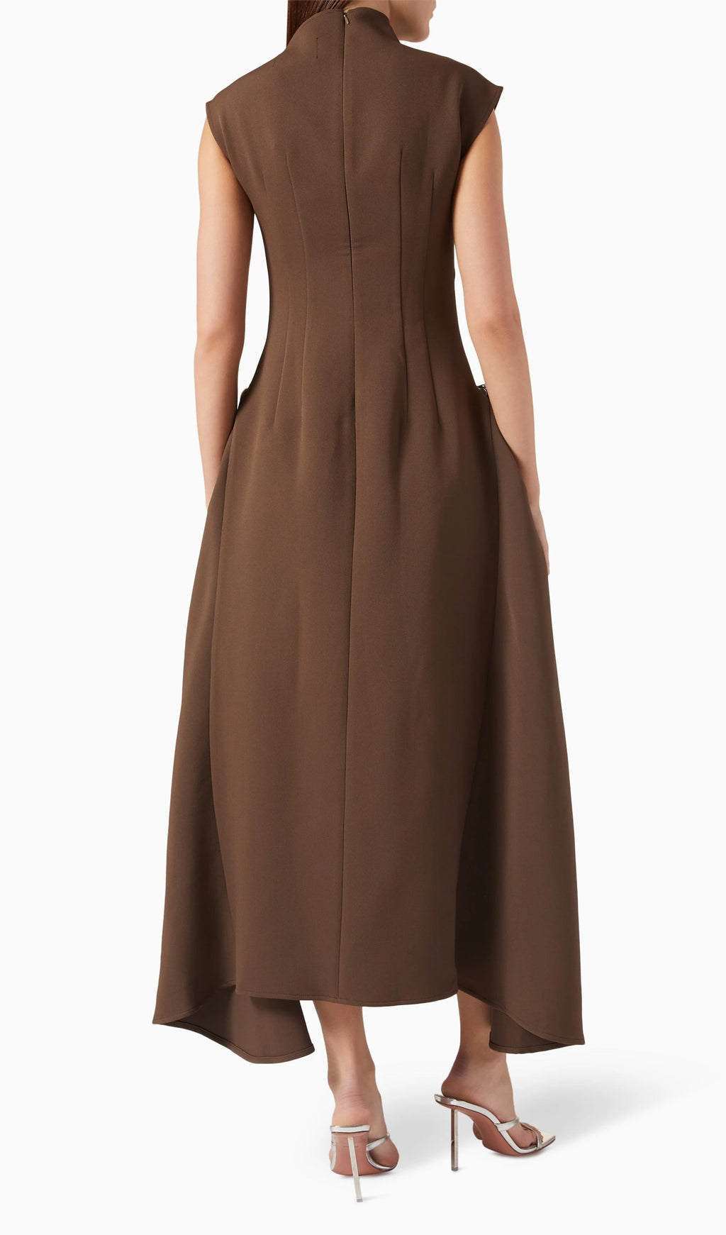 Düz Twill Takım Elbise Midi Elbise