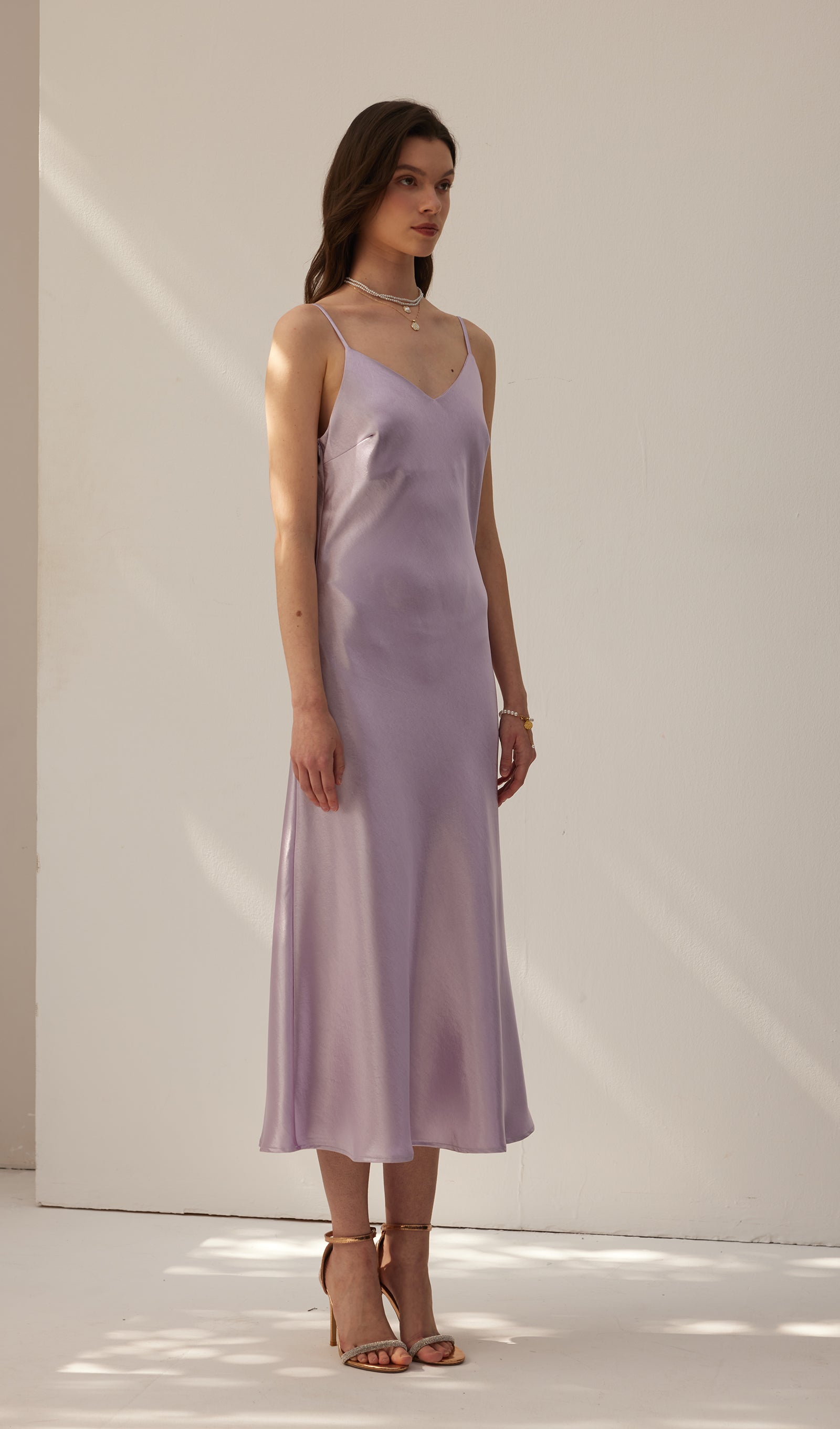 Saten Yelek Midi Elbise