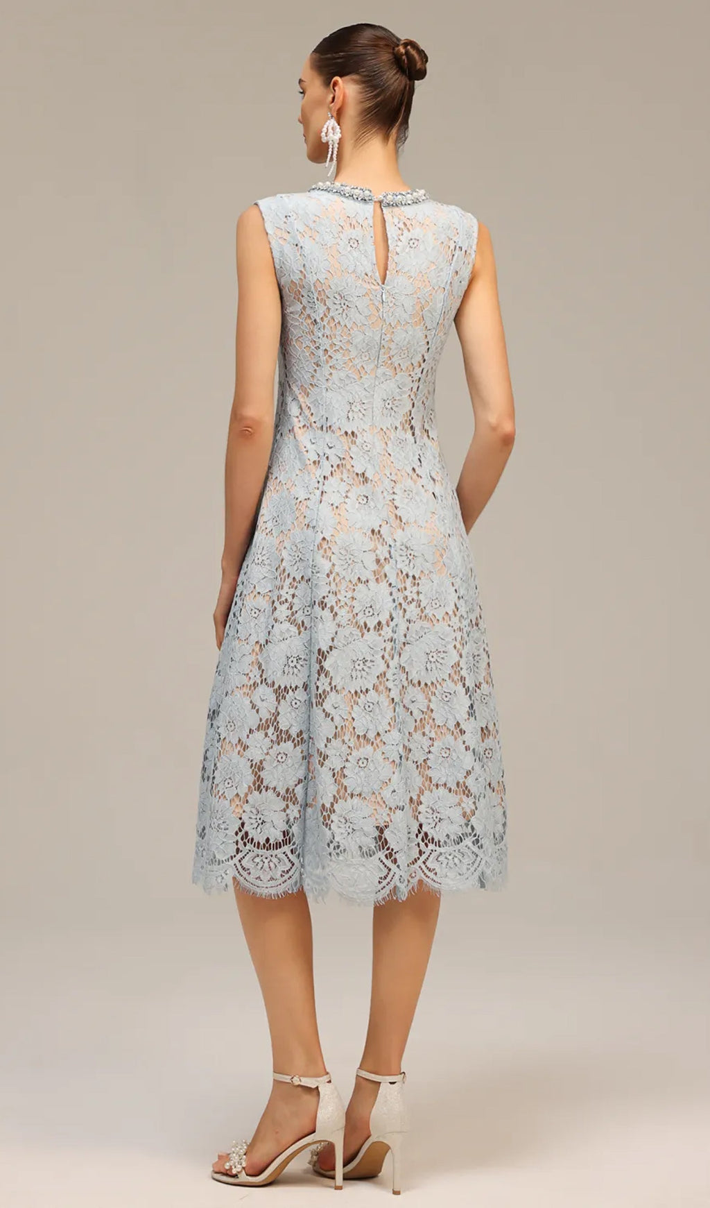 Kolsuz Elmas İnci Midi Elbise