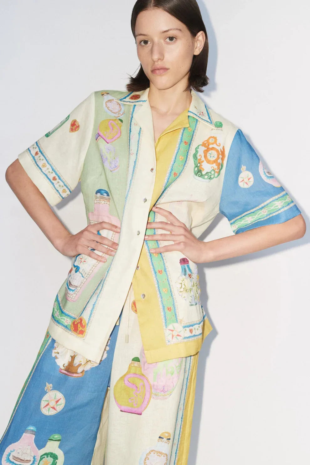 ELEN Renkli Desenli Pantolon Takımı