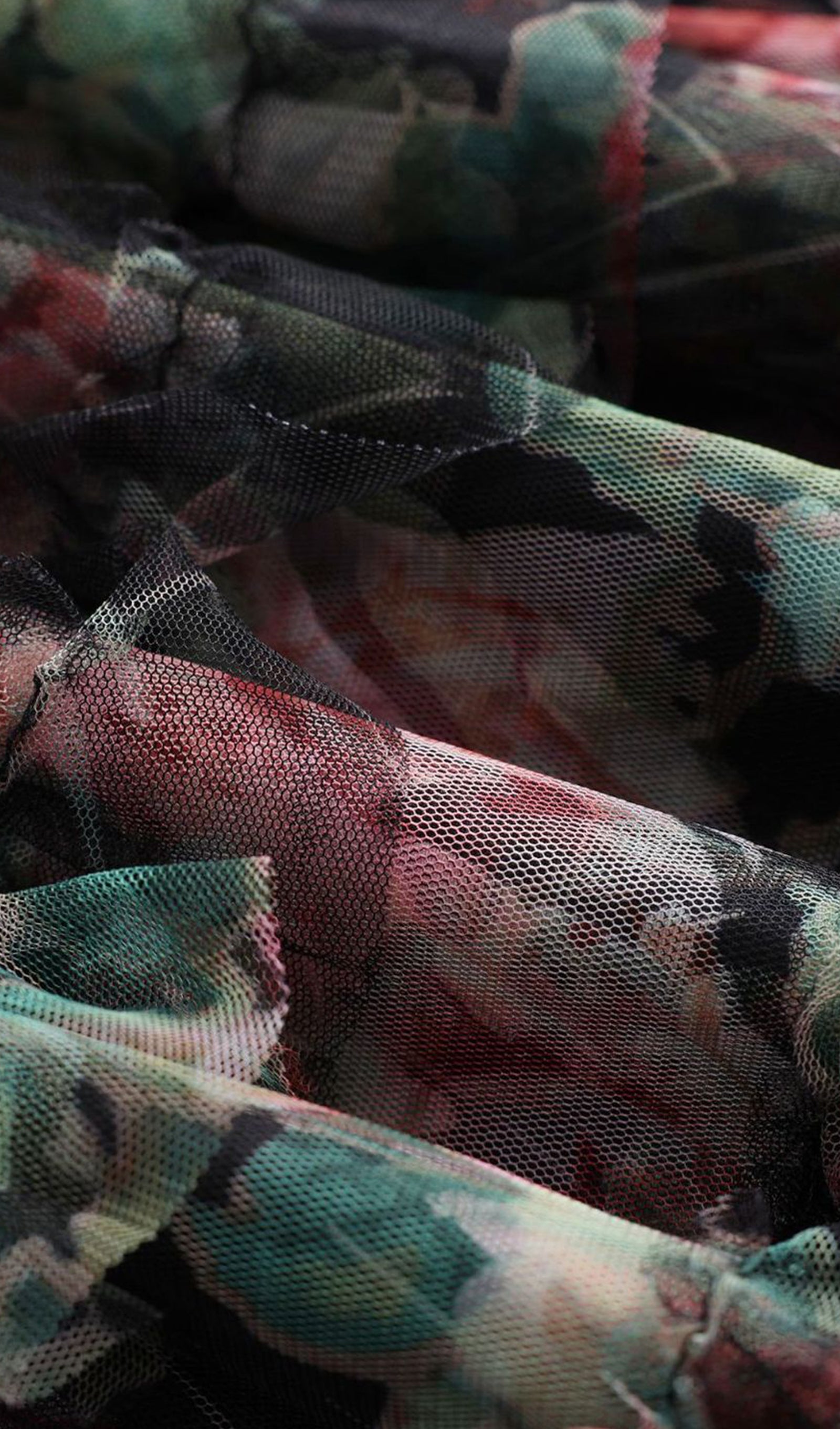 Omuz Açık Çiçekli Volanlı File Uzun Elbise