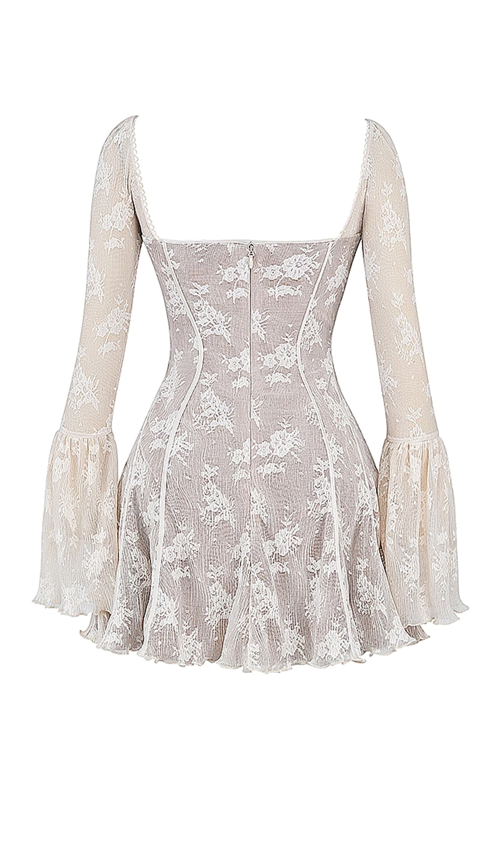 Trendy Kavita Fildişi Dantel Mini Elbise