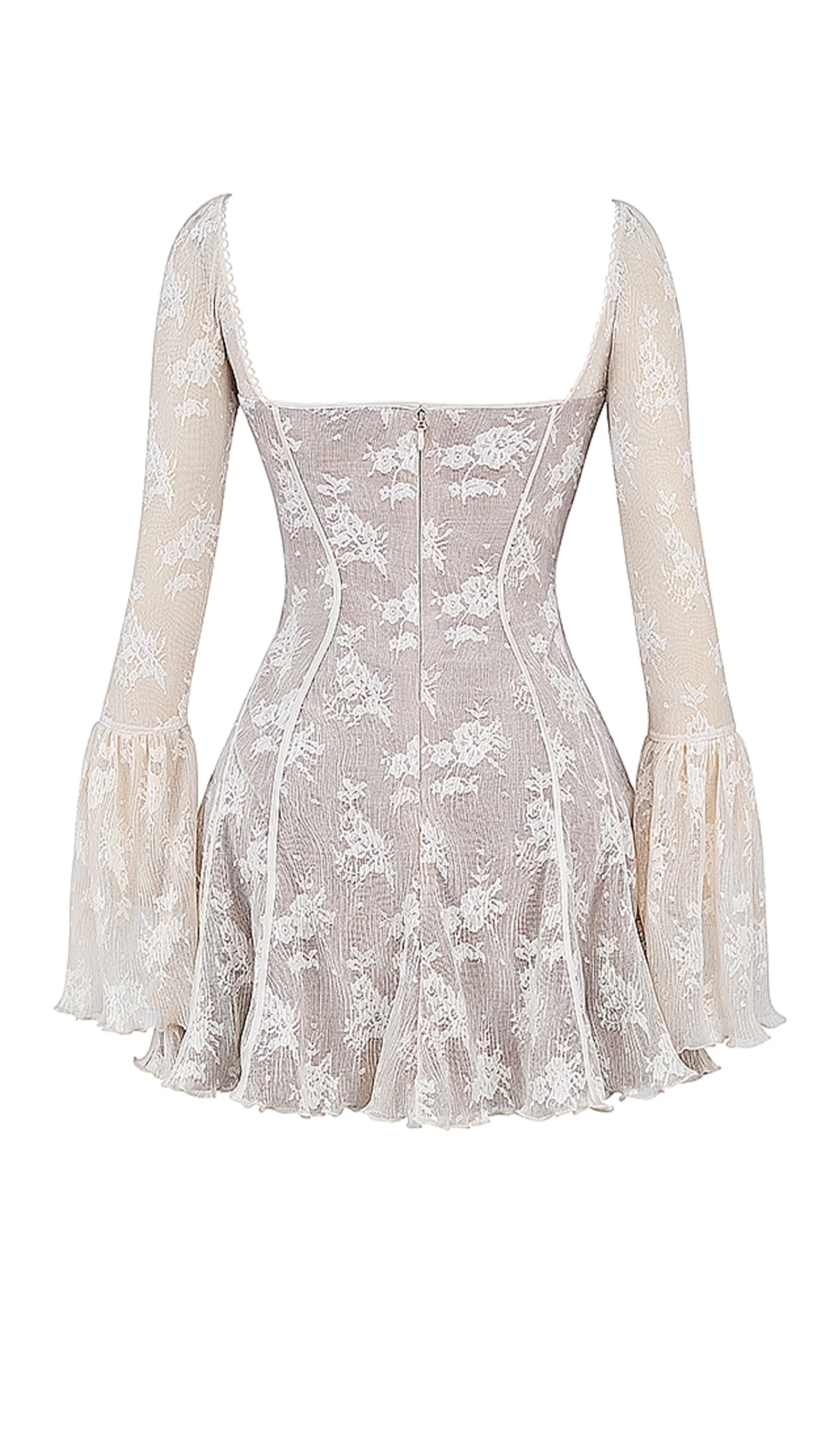 Trendy Kavita Fildişi Dantel Mini Elbise