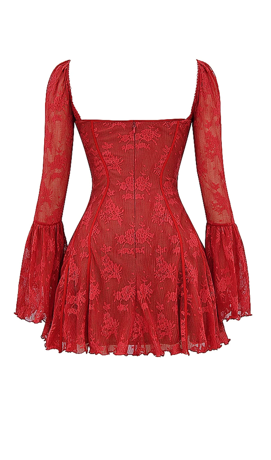 Kavita Kırmızı Dantel Mini Elbise