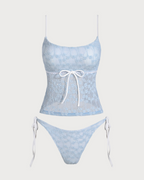 Mavi Dantelli Kontrast Tankini Mayo