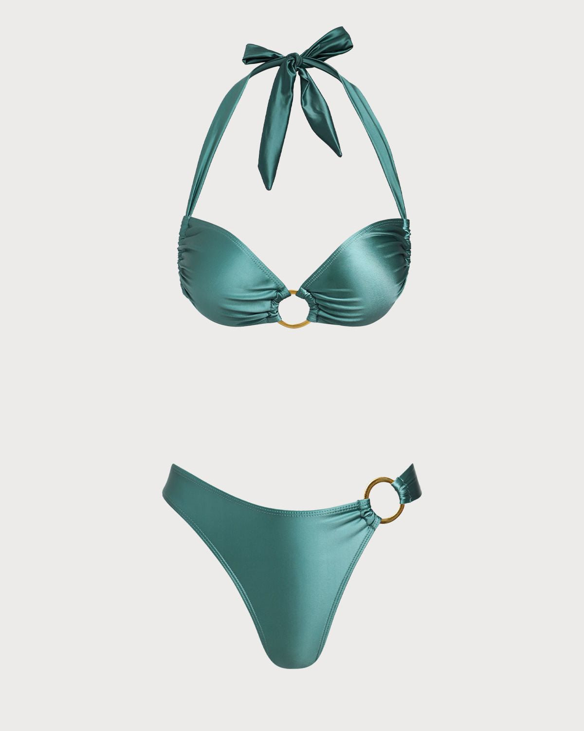 Yeşil O-Ringli Halter Bikini Takımı