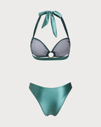 Yeşil O-Ringli Halter Bikini Takımı
